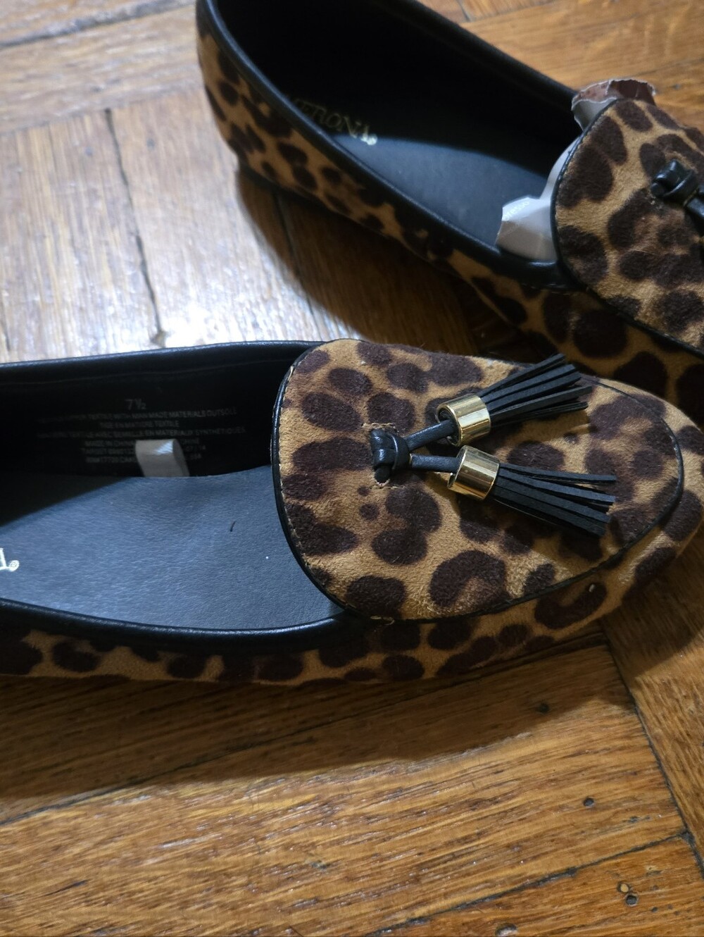 Merona Leopard Tassel Slip-On Loafers in Brown and Black New Never Worn - Picture 2 of 6